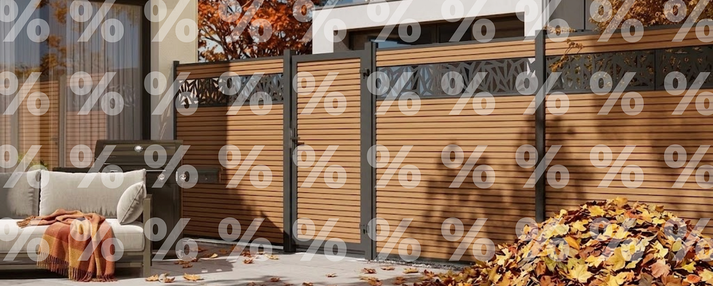 Staffelrabatt auf Zäune und Terrassendielen