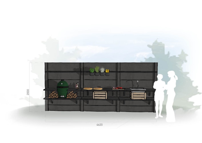 WWOO Designbeton-Outdoorküche Edan