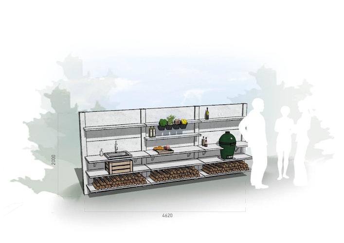 WWOO Designbeton-Outdoorküche Emmik