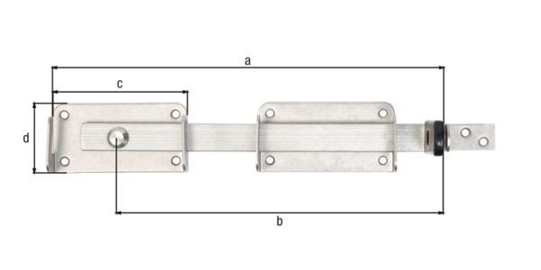 Alberts® Doppeltorüberwurf Edelstahl zusätzlich kugelgestrahlt Gesamtlänge 327 mm 