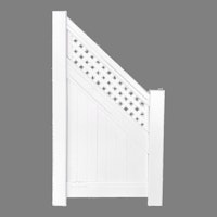 T&J ELDORADO-Line Kunststoffzaun, Schrägelement 90 x 180 cm, PVC weiß, kartonverpackt
