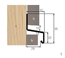 Vorschaubild OSMO Fassade Übergangsprofil 1  - 32 x 56 x 3000 mm