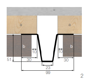 OSMO Fassade Lisene 2 - 51 x 30 x 23 x 3000 mm