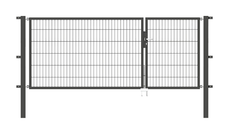 Alberts® Doppeltor Flexo,fvz.anth Kst.b.RAL 7016,li.BxH1000+2000x1200,PF80x80/1900mm 646998
