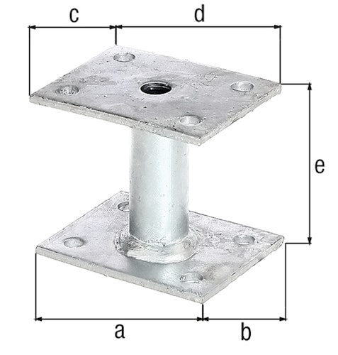 Alberts® Pfostenträger zum Aufschrauben Ø27/70x90