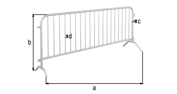 Alberts® Absperrgitter Security fvz.,transportabel,Breite 2500 mm,Höhe über Boden 1100 mm 770204