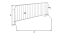 Vorschaubild Alberts® Absperrgitter Security fvz.,transportabel,Breite 2500 mm,Höhe über Boden 1100 mm 770204