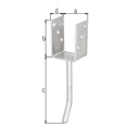 Vorschaubild Alberts® U-Pfostenträger 104x60x4mm Betonanker Rundstahl für verschiedene Pfostenstärken
