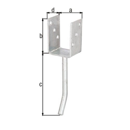 Alberts® U-Pfostenträger 104x60x4mm Betonanker Rundstahl für verschiedene Pfostenstärken