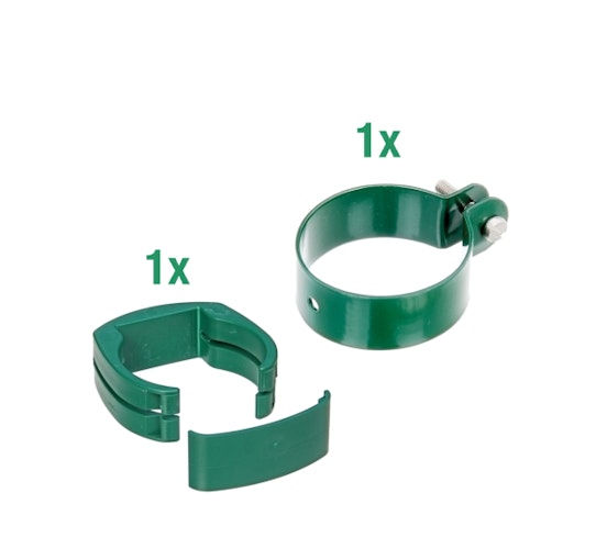 Alberts® Zaunanschl.-Set f. WG, grün kstb.,f.Pfosten ⌀60 mm,f.Höhe 810-1530 mm 601942