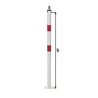 Alberts® Absperrpf. Standard SK fvz.,weiß,2 rote Ringe, Aufschr., Pf.⌀76 mm 782917