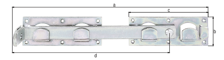 Alberts® Doppeltorüberwurf, galvanisch verzinkt dickschichtpassiviert, Länge: 423 mm, Höhe: 70 mm 210625