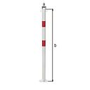 Vorschaubild Alberts® Absperrpf. Standard SK fvz.,weiß,2 rote Ringe, Aufschr.,Pf.⌀76 mm 782931