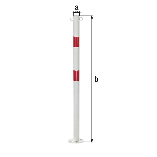 Alberts® Absperrpf. Standard SK fvz.,weiß,2 rote Ringe, Aufschr.,Pf.⌀76 mm 782931