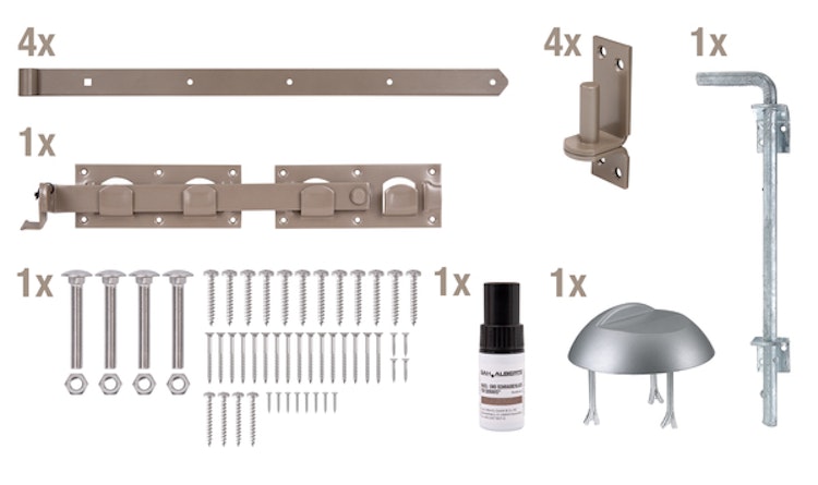 Alberts® Beschlagsortiment für Doppeltore DURAVIS® Perlbeige