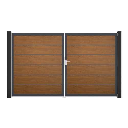 GroJa BasicLine Premium Doppeltor Rahmen Aluminium Anthrazitgrau 3000 x 1800 mm