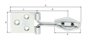 Vorschaubild Alberts® Überfalle m.Schlaufe aus gerolltem Draht,m.Öse,verz.,LxB 80x26 mm 348205