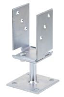 Alberts® U-Pfostenträger galvanisch verzinkt dickschichtpassiviert. 5x71-131x70 mm