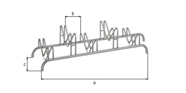 Alberts® Mehrfach-Fahrradständer freist.,fvz, Einstellplätze 5, LxT 1450x515 mm 692650
