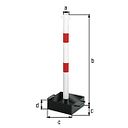 Vorschaubild Alberts® Absperrketteständer Outside weiß,2 rote Ringe,transportabel Pf.⌀60 mm 783242