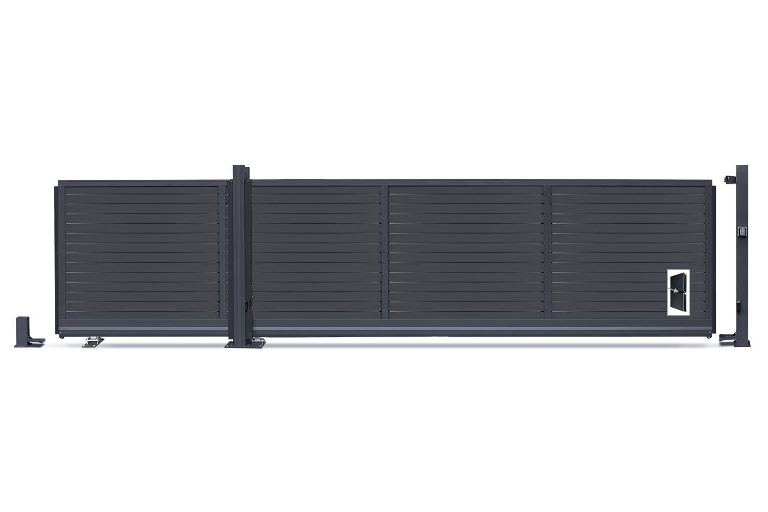 dz VIDUAL Slide Schiebetor Pure 100 x 20 mm Rhombusprofil - Durchblick nach unten