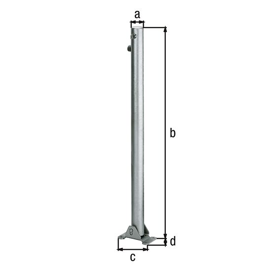 Alberts® Absperrpf.Klappy umlegb.,Dreik.,vz.,weiß,2 rote Ringe,z.Aufschr.,Pf.⌀60 mm 780692