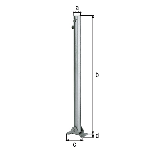 Alberts® Absperrpf.Klappy umlegb.,Dreik.,vz.,weiß,2 rote Ringe,z.Aufschr.,Pf.⌀60 mm 780692