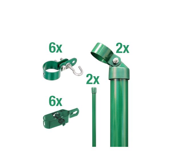 Alberts® Zauneck-Set Maschendrahtzaun,z.Einbet.,grün,Zaunhöhe:1250mm 601416