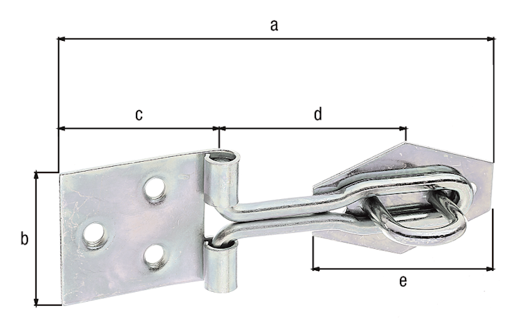Alberts® Überfalle m.Schlaufe aus gerolltem Draht,m.Öse galvanisch verzinkt dickschichtpassiviert.,LxB 93,5x31,5 mm 348212