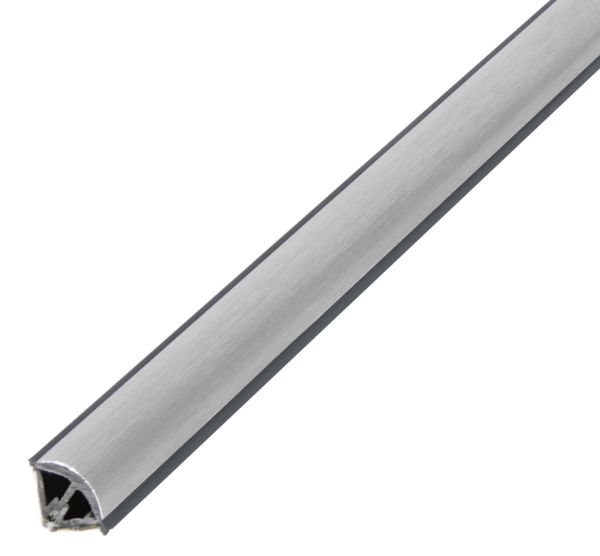 Alberts® Abschlussleiste,sk.2-tlg.m.Gummilippe,PVC m.ALU-Einl,VA-geb.,LxBxH 2600x15x15mm 433734