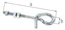 Vorschaubild Alberts® Schaukelhaken mit Gewinde galv. blau verzinkt z. Durchschrauben M12 L 180mm 