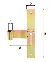 Alberts® Fensterladen-Mittelband gerade galv.gelb verzinkt HxB 200x30 mm,Rolle ⌀13 mm 