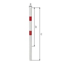 Vorschaubild Alberts® Absperrpf. Standard SK fvz.,weiß, mit zwei roten Ringen, z.Einb., Pf.⌀60 mm 782467