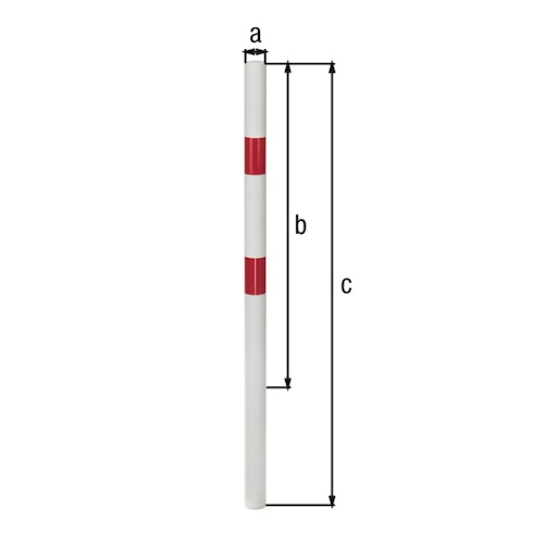 Alberts® Absperrpf. Standard SK fvz.,weiß, mit zwei roten Ringen, z.Einb., Pf.⌀60 mm 782467