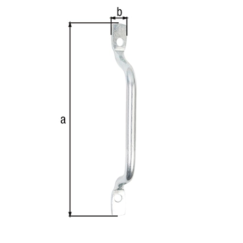 Alberts® Torgriff, Stahl roh, galvanisch blau verzinkt, Länge 159 mm, Breite 13 mm, FR 309558