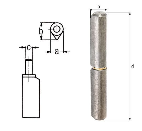 Alberts® Anschweißrolle,zweit.,Außen-⌀10mm,Höhe 60mm