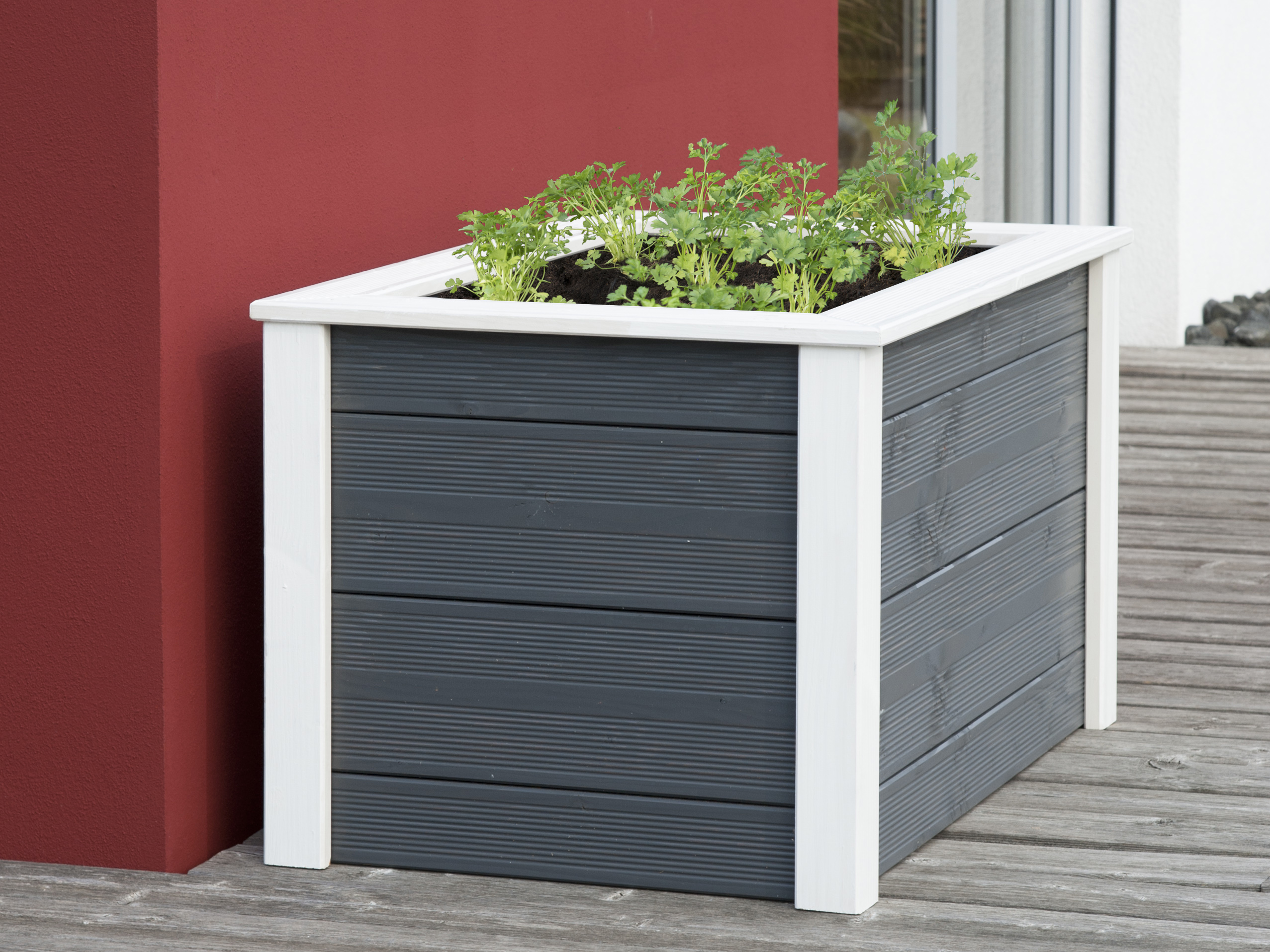 BM TYP 523 Hochbeet 106 x 65 x 60 cm, Grau/Weiß