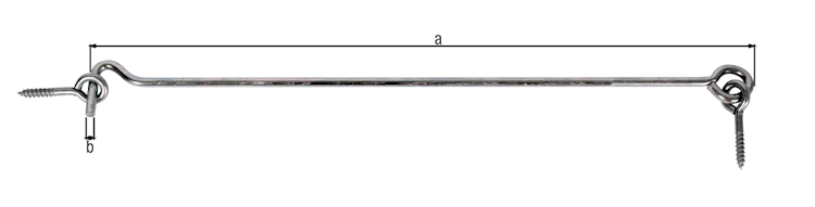 Alberts® Sturmhaken, mit Öse, galvanisch verzinkt dickschichtpassiviert, zum Einschrauben, 400x⌀6 mm 209230