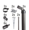 Vorschaubild Alberts® Zaunanschluss-Set Wellengittertore,2-seitig,anthr.-met.,m.Bodenh.f⌀60/1250mm 634414