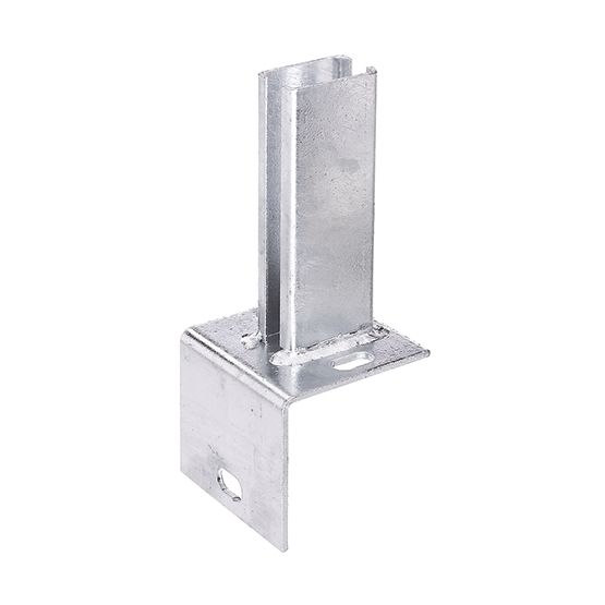 Alberts® Pfostenträger f.Zaunpf.Doppelstab-Gittermatten/L-Steine,grün,z.Aufschr.f.60x40mm 685591
