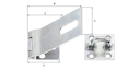 Vorschaubild Alberts® Sicherheits-Überfalle, galvansich verzinkt dickschichtpassiviert, LxB Überfalle: 93x37,L Platte: 38 mm 348366