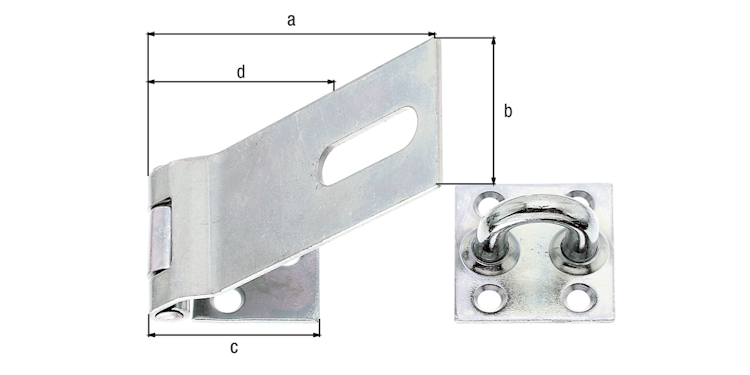 Alberts® Sicherheits-Überfalle, galvansich verzinkt dickschichtpassiviert, LxB Überfalle: 93x37,L Platte: 38 mm 348366
