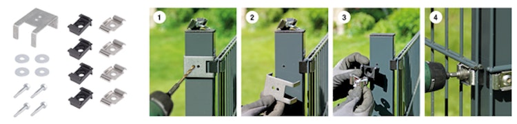 Alberts® Umbau-Set Eckbert, von Zaunpfosten zu Eckpfosten, Kunststoff, schwarz 672997