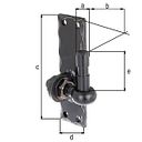 Vorschaubild Alberts® Kloben ⌀16mm verstellbar zum Anschrauben 45x150mm randgehämmert schwarz
