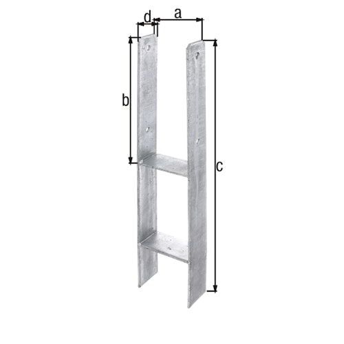 Alberts® H-Pfostenträger 300x60x5mm für verschiedene Pfostenstärken