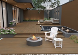 NewTechWood Gigangte WPC-Terrassendiele Hohlkammer Teak  23 x 210 mm