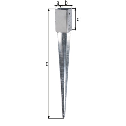 Alberts® Einschlaghülse 750mm für verschiedene Pfostenstärken