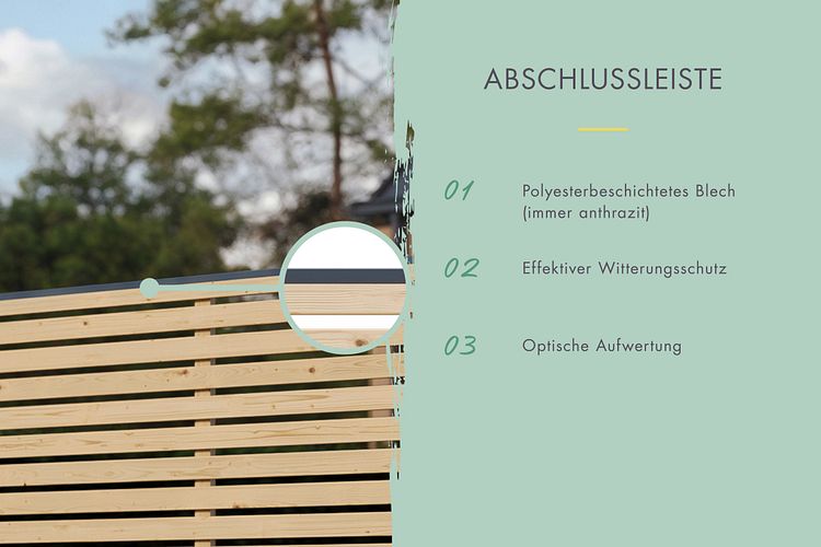 Karibu Sichtschutzzaun Lamelle 1800 x 1860 mm 