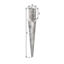 Vorschaubild Alberts® Rundpfosten-Einschlaghülse 750mm für verschiedene Pfostenstärken