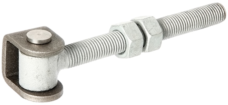 Alberts® Torband mit Muttern,U-Bügel Stahl roh,z.Anschweißen,Gew.M16